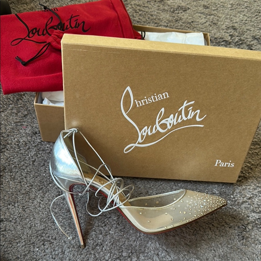 Christian Louboutin Silver Stiletto Heels